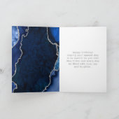 Carte Marine Blue and Silver Agate Joyeux anniversaire (Intérieur)