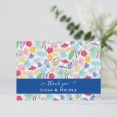 Carte Marine Blue Rose Wild Rain Forest Mariage À feuill (Debout devant)