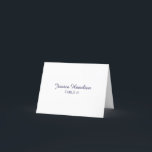Carte Marine Blue Script Place avec choix de repas<br><div class="desc">Une carte de séjour simple et chic avec choix de repas. Idéal pour les mariages, les parties de fiançailles ou toute autre occasion spéciale. Je propose un service de personnalisation. Si vous avez des questions ou des demandes spéciales, n'hésitez pas à me contacter par conversation. ___________________________________________________________ NOTA : Vous devez...</div>
