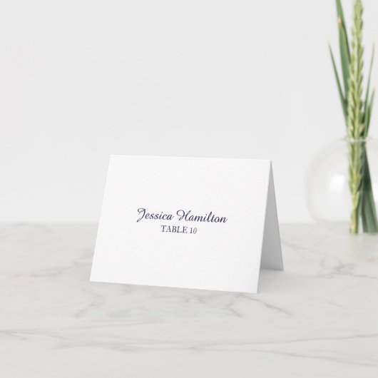 Carte Marine Blue Script Place avec choix de repas (Devant)