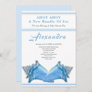Carte Marine Blue Seahorse Ahoy c'est un Baby shower gar
