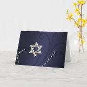 Carte Marine Blue Shimmer avec Silver Star (Fleur jaune)