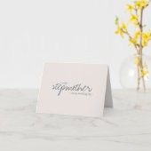 Carte Marine Calligraphie Beige Mariage Minimal Stepmère (Fleur jaune)