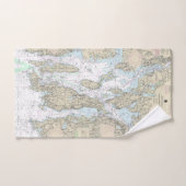 Carte marine de la baie Narragansett 13221 (Serviette à main)