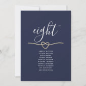 Carte Marine Gold Heart Elegant Mariage Seating Chart (Devant)