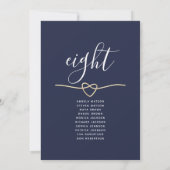 Carte Marine Gold Heart Elegant Mariage Seating Chart (Dos)