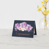 Carte Marine Orange Bouquet Rose & Crocus Félicitations (Fleur jaune)