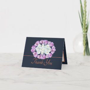 Carte Marine Orange Chic Roses Crocus Merci de couronne