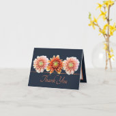 Carte Marine Orange Dahlia Chic Bouquet Merci (Fleur jaune)
