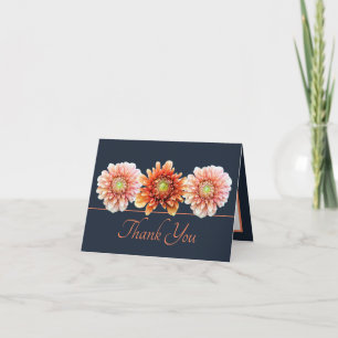 Carte Marine Orange Dahlia Chic Bouquet Merci