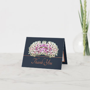 Carte Marine Orange Exotique Blanc Bouquet Merci