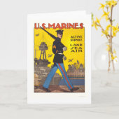Carte Marines - service actif - terre, mer, air (Fleur jaune)