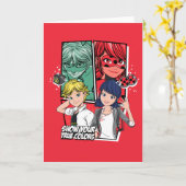 Carte Marinette comique miqueuse & Adrien Véritables Cou (Fleur jaune)