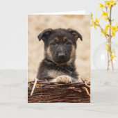 Carte Marionnette allemande en panier (Fleur jaune)