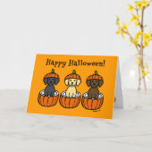 Carte Marionnettes et Citrouilles du Labrador d'Hallowee (Fleur jaune)