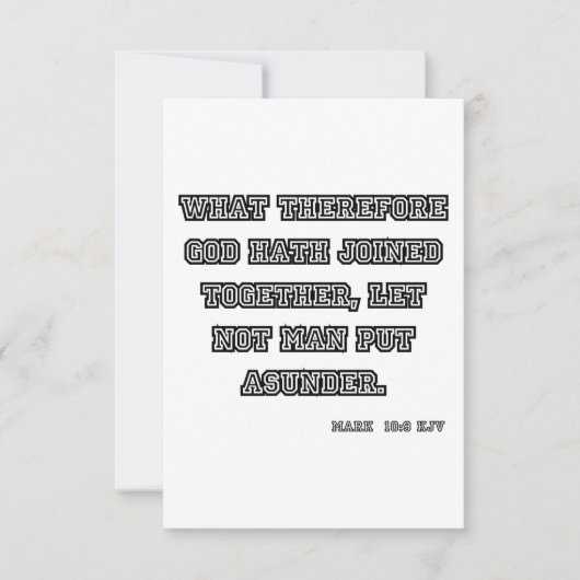 Carte Mark 10:9 KJV Bible Scripture Salutation (Devant)