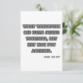 Carte Mark 10:9 KJV Bible Scripture Salutation (Debout devant)