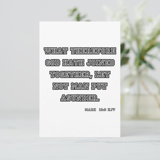 Carte Mark 10:9 KJV Bible Scripture Salutation (Debout devant)