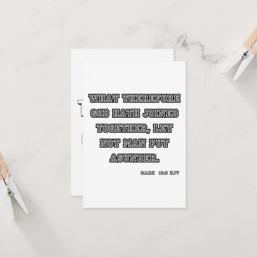 Carte Mark 10:9 KJV Bible Scripture Salutation (Devant/Arrière en situation)