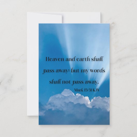 Carte Mark 13:31 KJV Bible Scripture Pic Greeting (Devant)