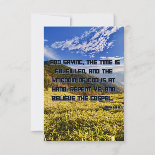 Carte Mark 1:15 KJV Bible Scripture Pic Greeting (Devant)