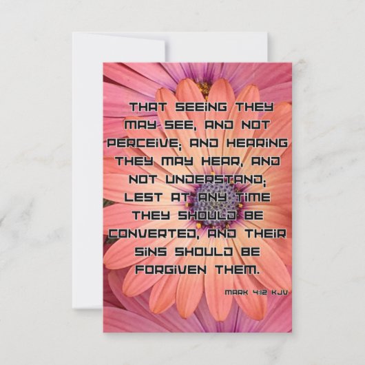 Carte Mark 4:12 KJV Bible Scripture Pic Greeting (Devant)