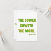 Carte Mark 4:14 KJV Bible Scripture Salutation (Devant/Arrière en situation)