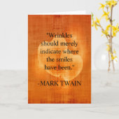 Carte Mark Twain Citation Anniversaire Avec Coeurs (Fleur jaune)