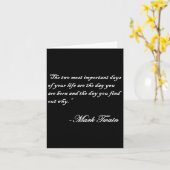 Carte Mark Twain Citer Les 2 Jours Les Plus Importants D (Fleur jaune)