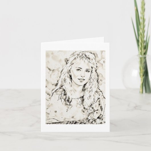 Carte Marla Kay Mangan Computer Sketch Ink Wash 2  (Devant)