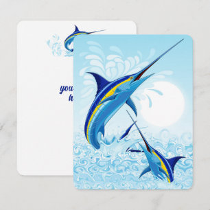 Carte Marlin Bleu Jaillissant de l'Océan