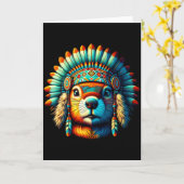 Carte Marmotte indienne native Amérindien Fea (Fleur jaune)