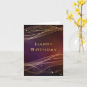 Carte Maroon Design avec Gold Accents Joyeux anniversair (Fleur jaune)
