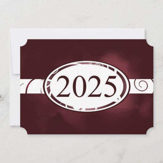 Carte Maroon et Bouton floral blanc 2025 (Devant)
