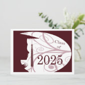 Carte Maroon et Silhouette blanche 2025 (Debout devant)