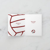 Carte maroon grey volleyball anniversaire ou félicitatio (Intérieur)