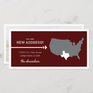 Carte Maroon New State, New Address ! Texas Moving