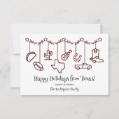 Carte Maroon Texas Holiday Hanging Icônes (Devant)