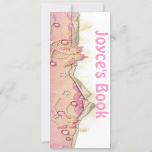 Carte Marque de Signet de papillon rose personnalisable