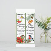 Carte Marque-page de bénédiction en aquarelle de Noël Éc (Debout devant)