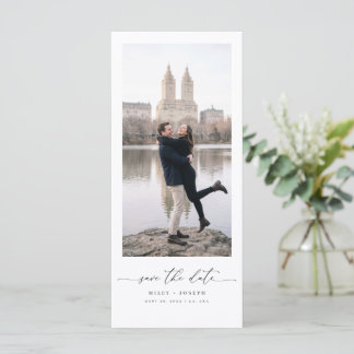 Carte Marque-page de mariage avec photo et écriture mode