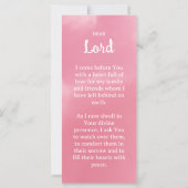 Carte Marque-page de prière commémorative Ciel rose para (Dos)