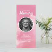 Carte Marque-page de prière commémorative Ciel rose para (Debout devant)