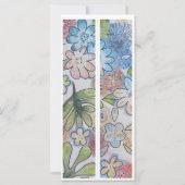 Carte Marque-page double floral fantaisiste avec nom per (Dos)