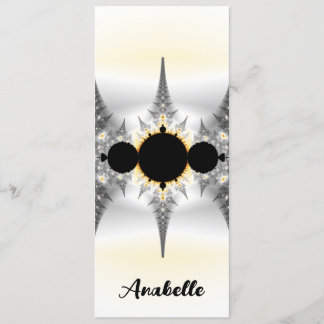 Carte Marque-page fractal argent abstrait personnalisé