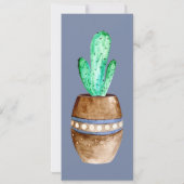 Carte Marque-page Pot de Cactus Marron (Dos)