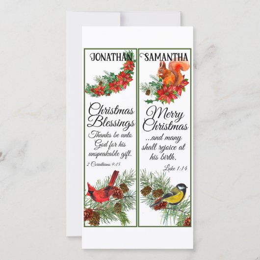 Carte Marque-pages de bénédiction à l'aquarelle de Noël (Devant)