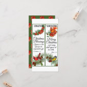 Carte Marque-pages de bénédiction à l'aquarelle de Noël (Devant/Arrière en situation)
