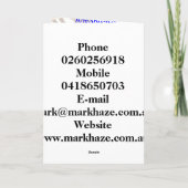 Carte marquez le promo de brume (Dos)