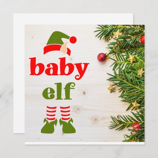 Carte Marraine de Noël Proposition Petit Lutin (Devant / Derrière)